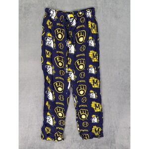 Milwaukee Brewer Pants Kids Boys Large Blue Barrel Man‎ Logo Pajama Loungewear